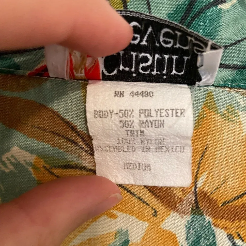 Vintage Cristin Stevens women’s‎ Apple patterned button down shirt — medium Green - Image 4