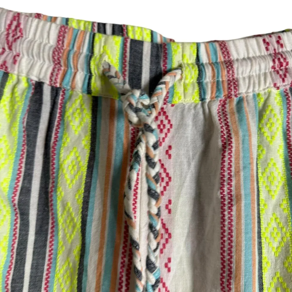 Anthropologie Jacquard Striped Relaxed Coastal Boho Jogger Lounge Beach Pants S - Image 6