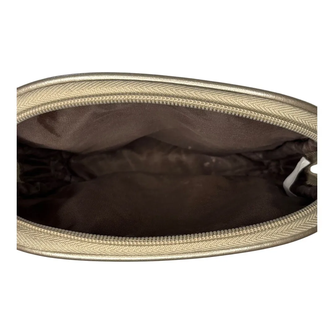 Travel Bag Geometric Tote Bag with Cosmetic Bag‎ and Clear Pouch Like New 17x11 Tan - Image 7