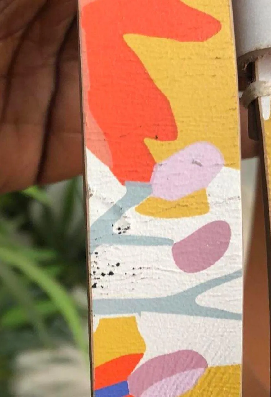 multi-colored floral colorful boho indie hippie summer beach belt silver tone buckle-M. - Image 6