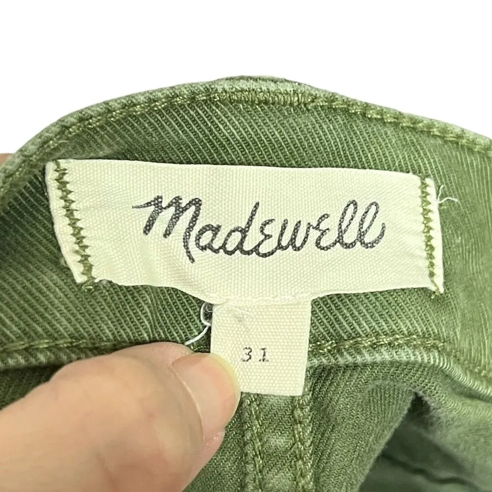 Madewell Vintage Fatigue Shorts Size 31 Desert Olive Green Chino High Rise - Image 7