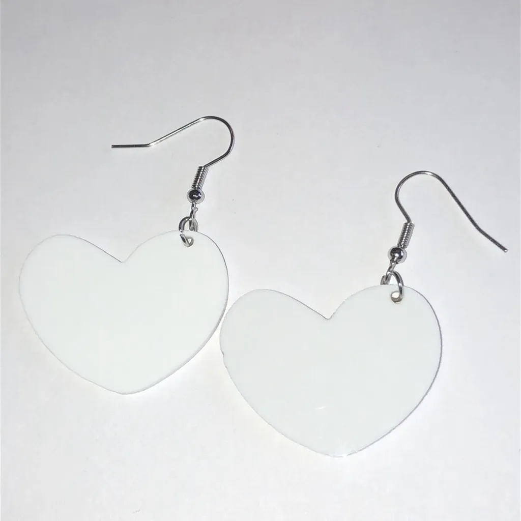 Colorful Teacher Heart Earrings Red - Image 3