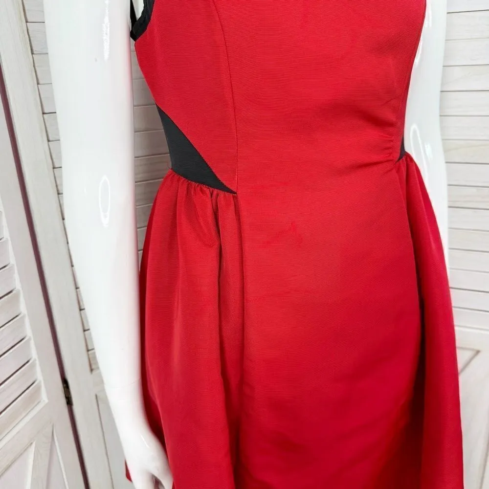 Prabal Gurung Target Colorblock Fit And Flare Sleeveless Party Mini Dress‎ Red 2 - Image 7