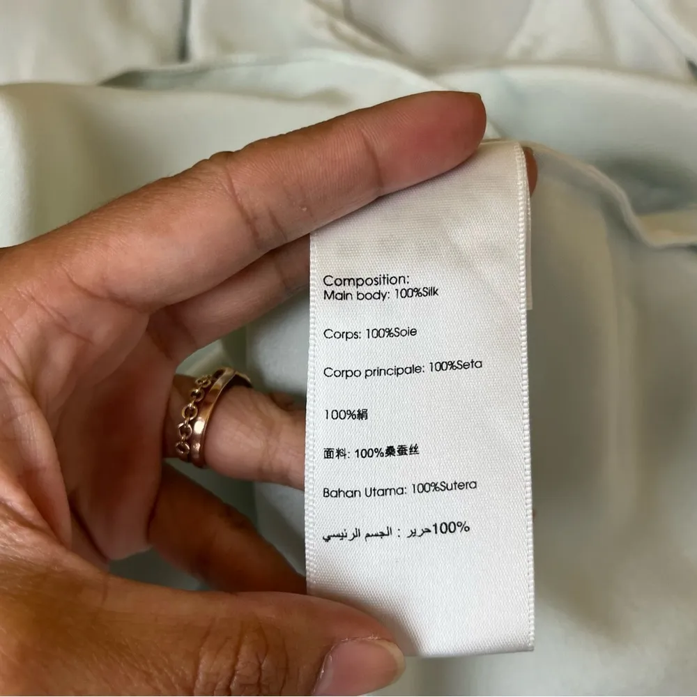 3.1 Philip Lim Light Blue Silk Long Sleeve Blouse - Image 10