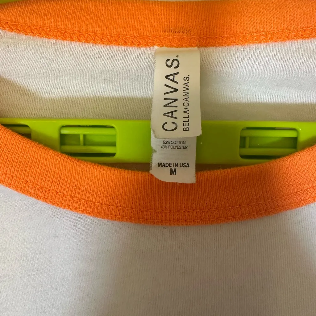 Halloween Shirt for teachers , White with Orange Raglan Sleeves, Women’s size M - Image 5