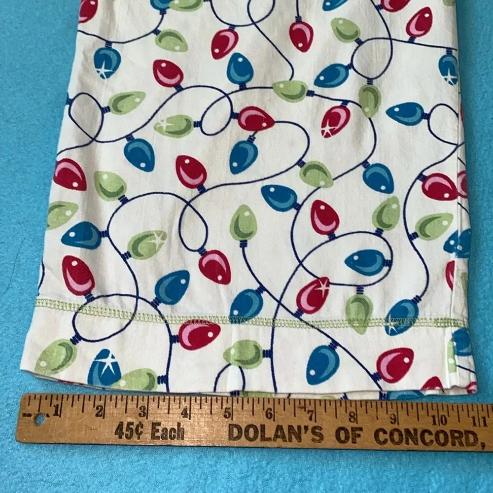 DELICATES pajama pant Christmas light print elastic waistband drawstring size XL - Image 8