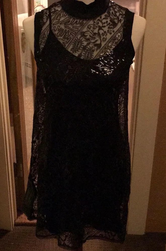 BCBGMAXAZRIA  “ little black sequin “ sheath dress - Image 2