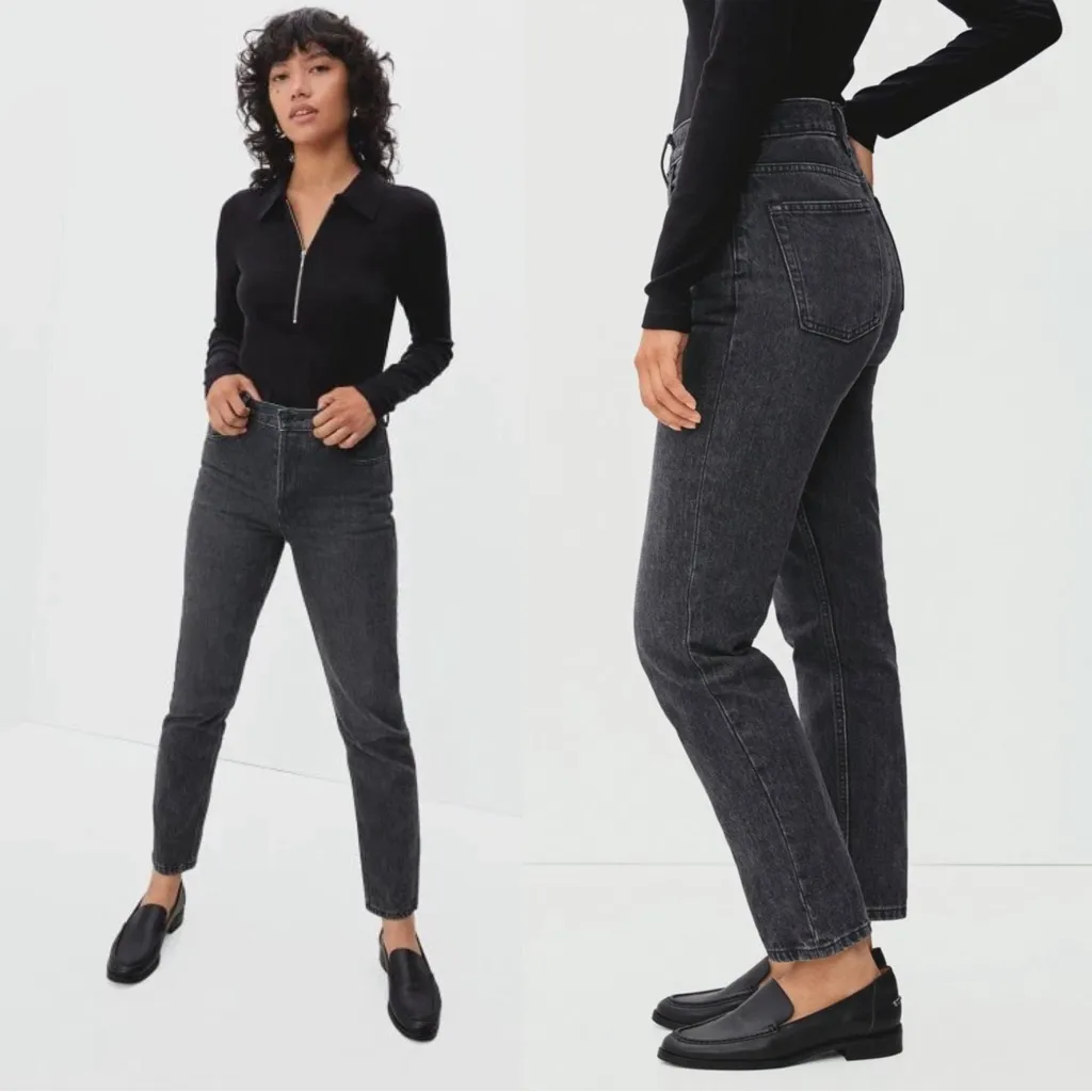 Everlane • The Curvy Cheeky Jean high rise coal black wash ankle 90s - Image 8