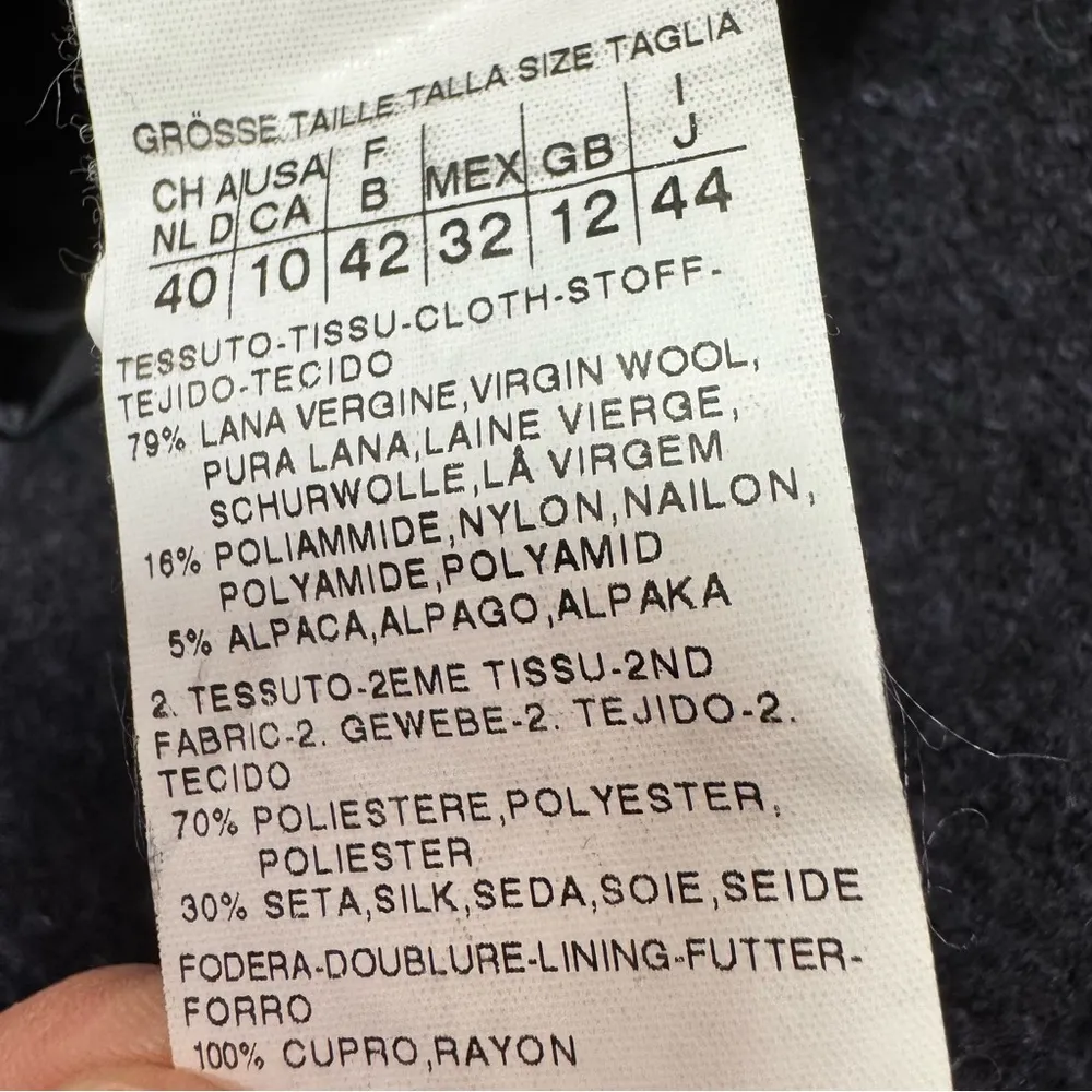 MaxMara Shawl Collar Wool Blend Coat Jacket Two Button Closure US 10 - Image 7