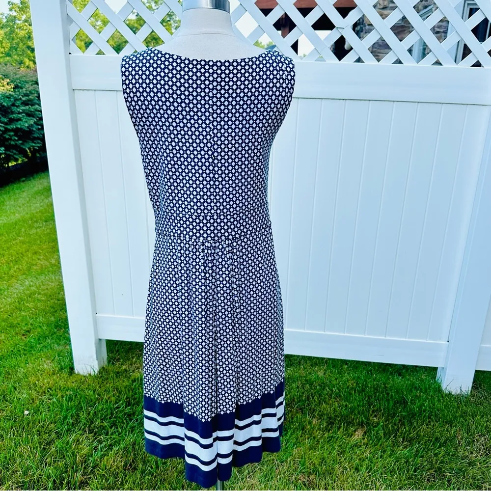 Land’s End Sleeveless Nautical Dress Blue Size M - Image 8