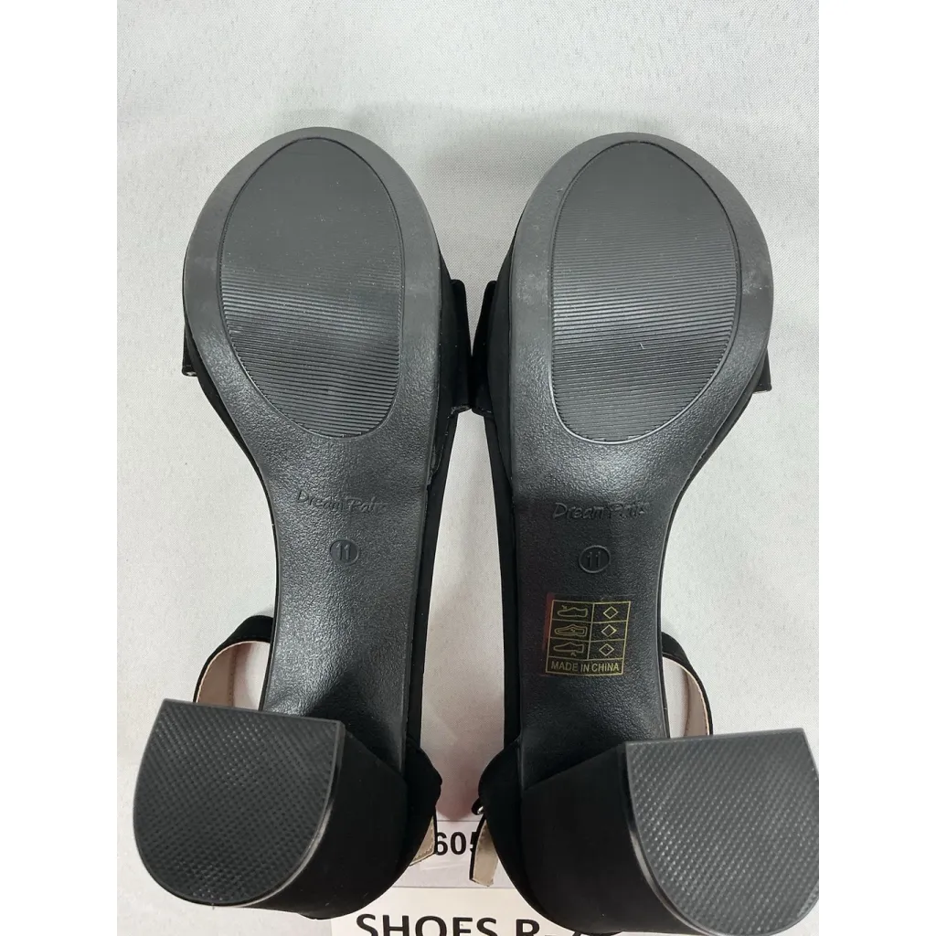 Womans Dream Pairs Open Toe Sandals Black 11 Ankle Strap Heel NWOT - Image 7