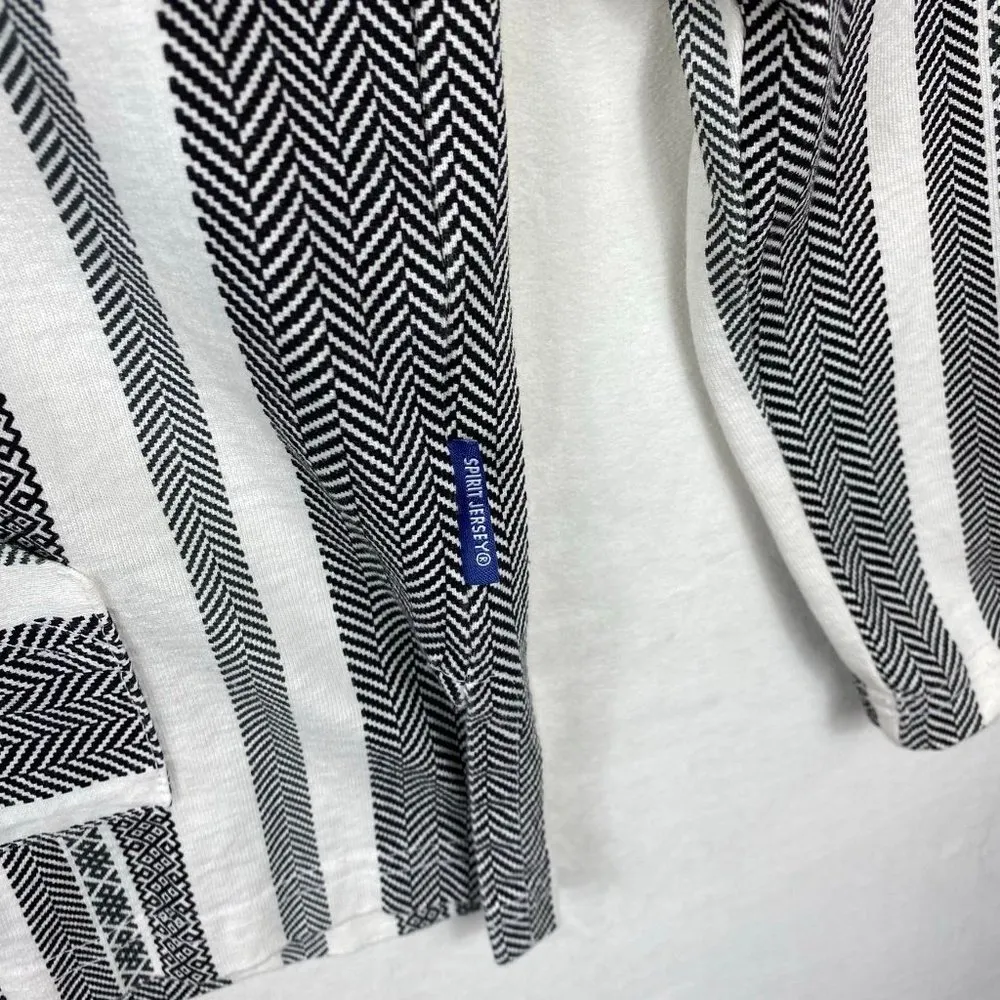 Spirit Jersey Grey Striped Hooded Sweatshirt- XS - Image 5