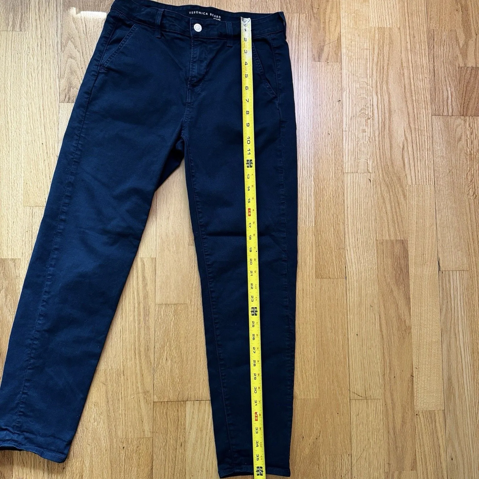 Veronica Beard Women's Ayla Chino Pants Straight Leg Navy Blue Size 26/2 EUC - Image 7