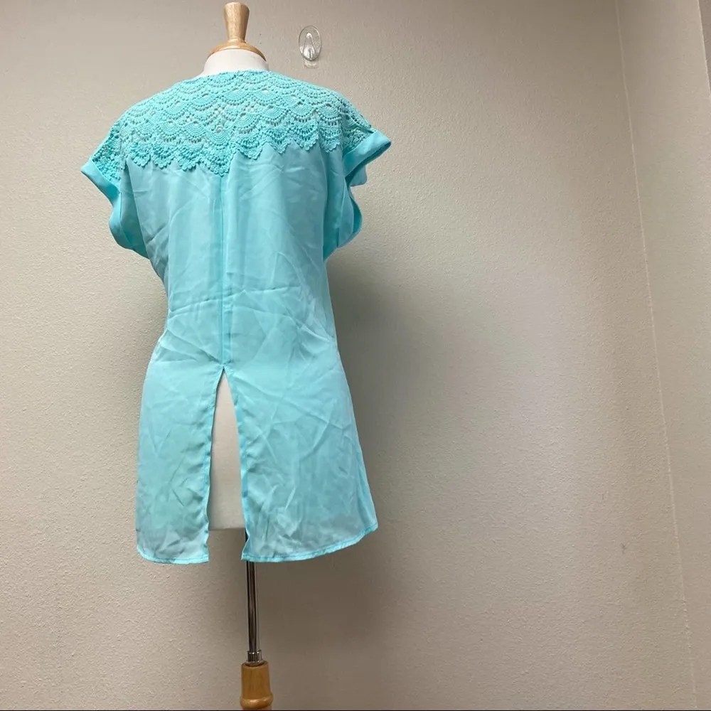 Maurices Lace Panel Tee Light Blue M - Image 73