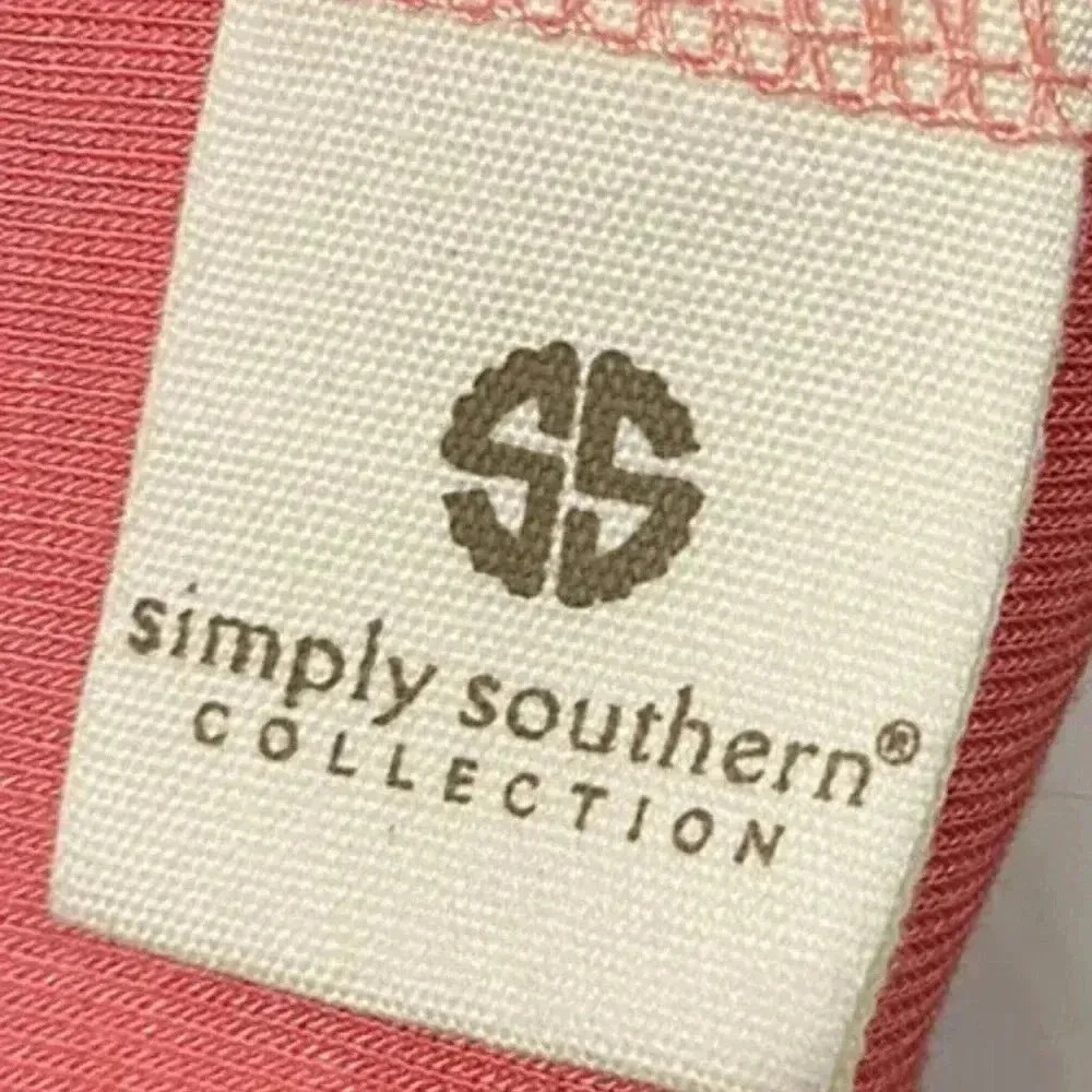 NWT SIMPLY SOUTHERN Tank Top Women's Small Coral Pink Graphic Floral - Image 5