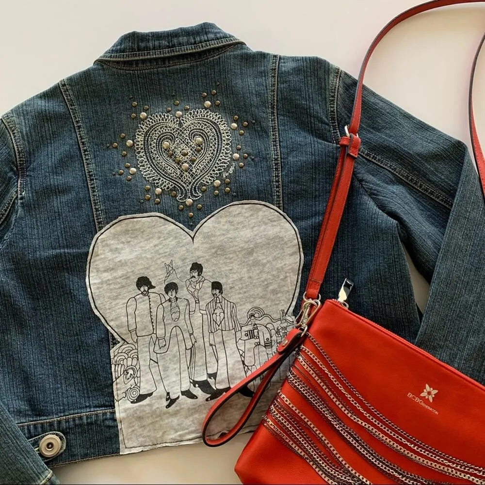 Via Penny Lane Reworked Apparel | The Beatles Yellow Submarine Denim Jacket Blue Size 14 - Image 11