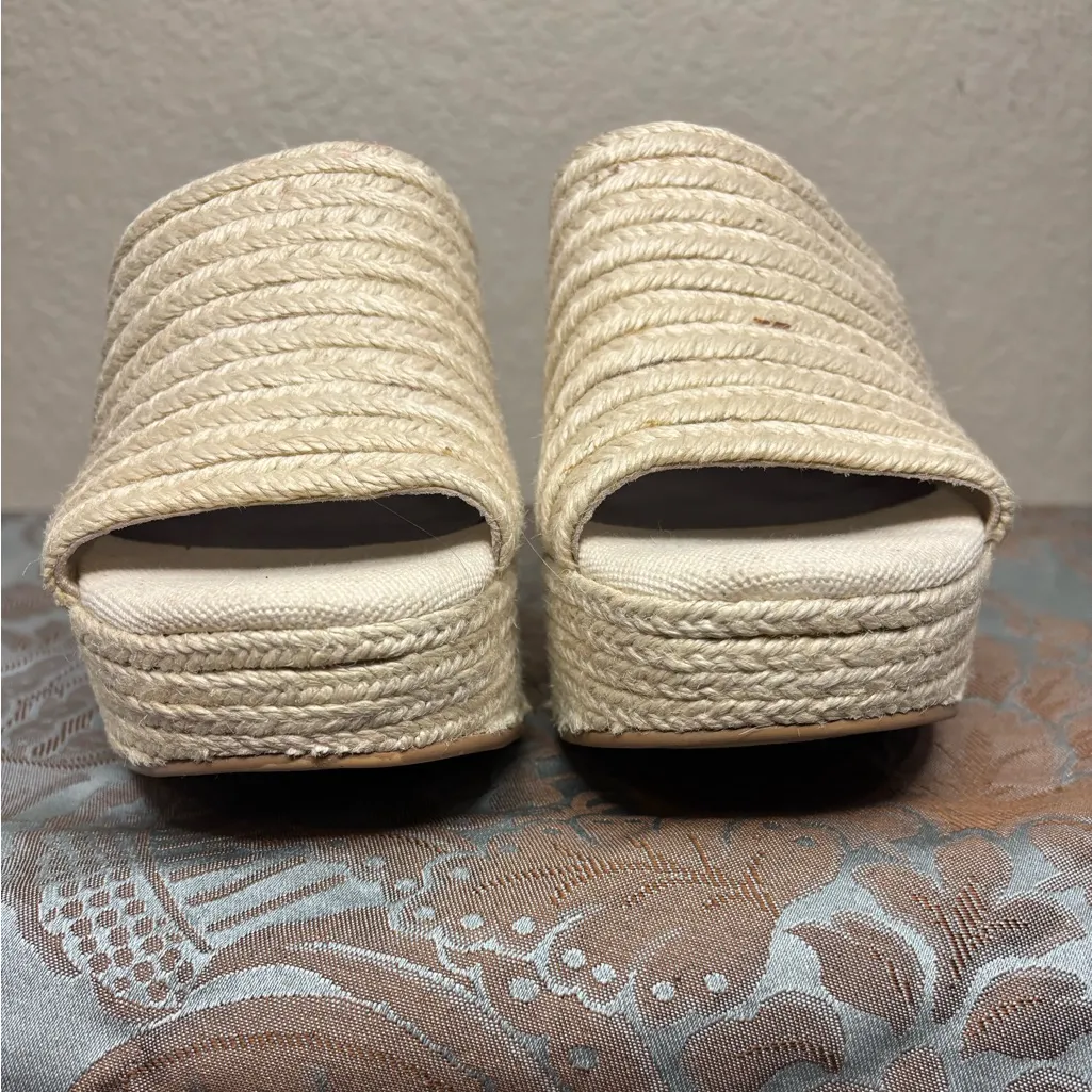 Jeffrey Campbell Sulky Slide Sandal Heel Beige Raffia Size 6.5 - Image 4