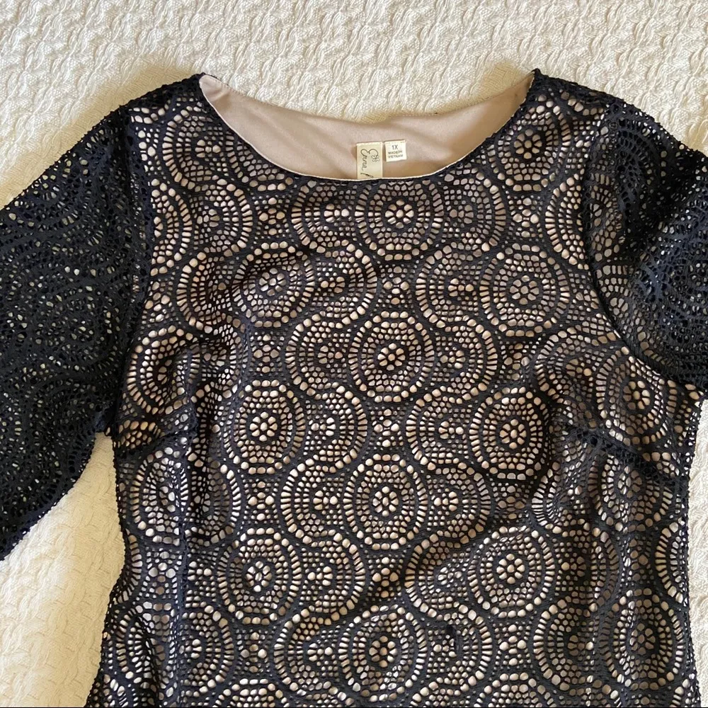 Emma & Michele Women Black Casual Dress 1X Plus - Image 6