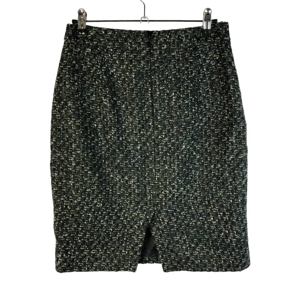 J. Crew Black Colorful Tweed Knee Length Pencil Skirt 0 - Image 2