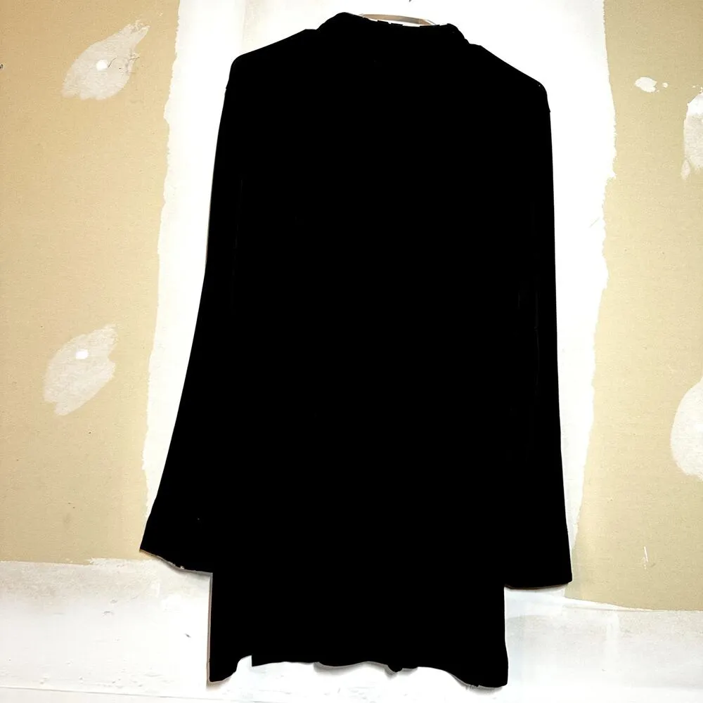 Chico's Travelers Cardigan Longline Slinky Sweater Button Front Knit Black 1 M - Image 4