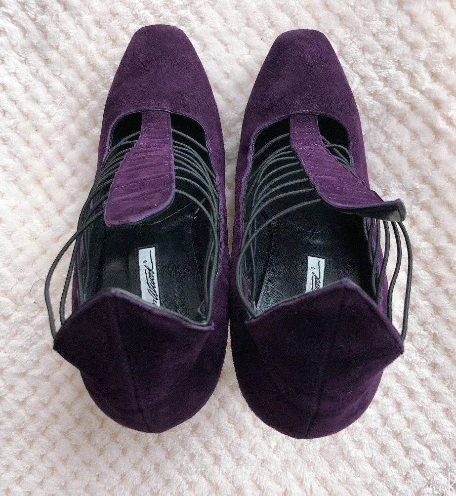 BIAN ATWOOD PURPLE SUEDE BOOTIES (MADE IN ITALY) SIZE 10 - Image 6