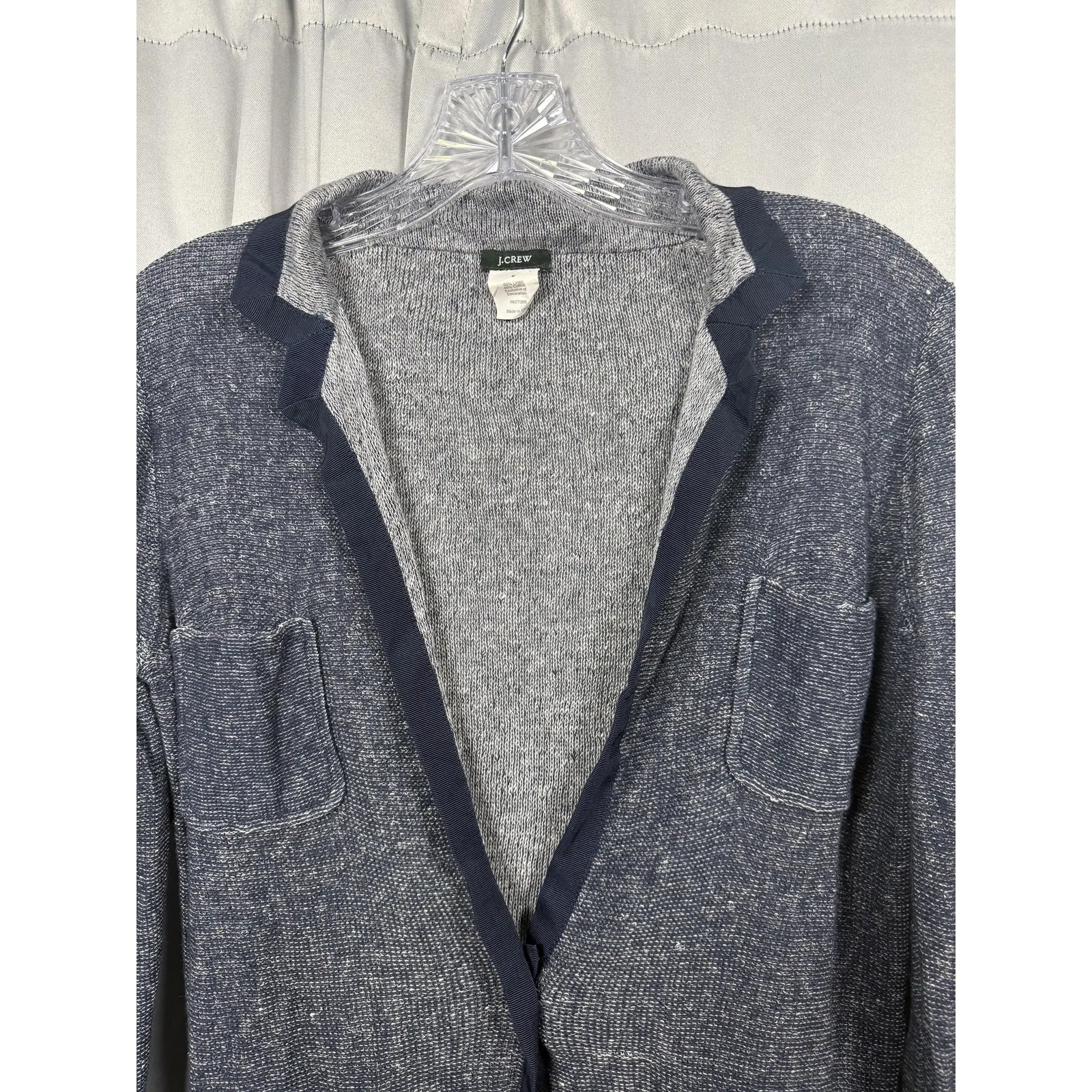 J‎ Crew Sweater Mens Small Blue Linen Cotton Blend Single Button Cardigan Casual - Image 10