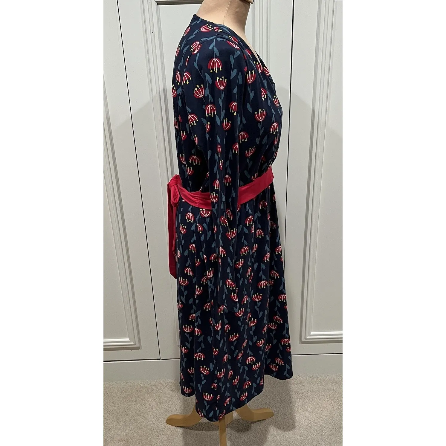 Frugi‎ Organic Cotton Dress Floral Print MIDI Boho Artsy Granola Cottagecore Size L - Image 3