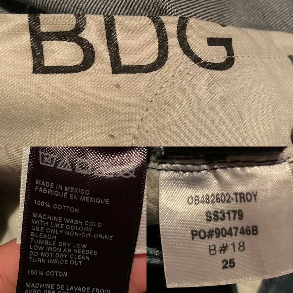 BDG Women’s Shorts Blue Jean Denim Cheeky High Rise Troy Frayed Size 25 - Image 11