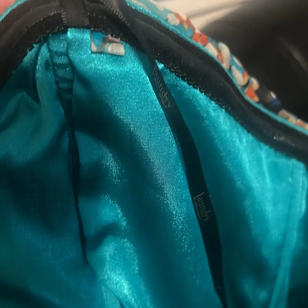 LAUNDRY by Shelli Segal Silk Maxi Gown Bermuda Blue Abstract Print Sz 0 NWOT - Image 11