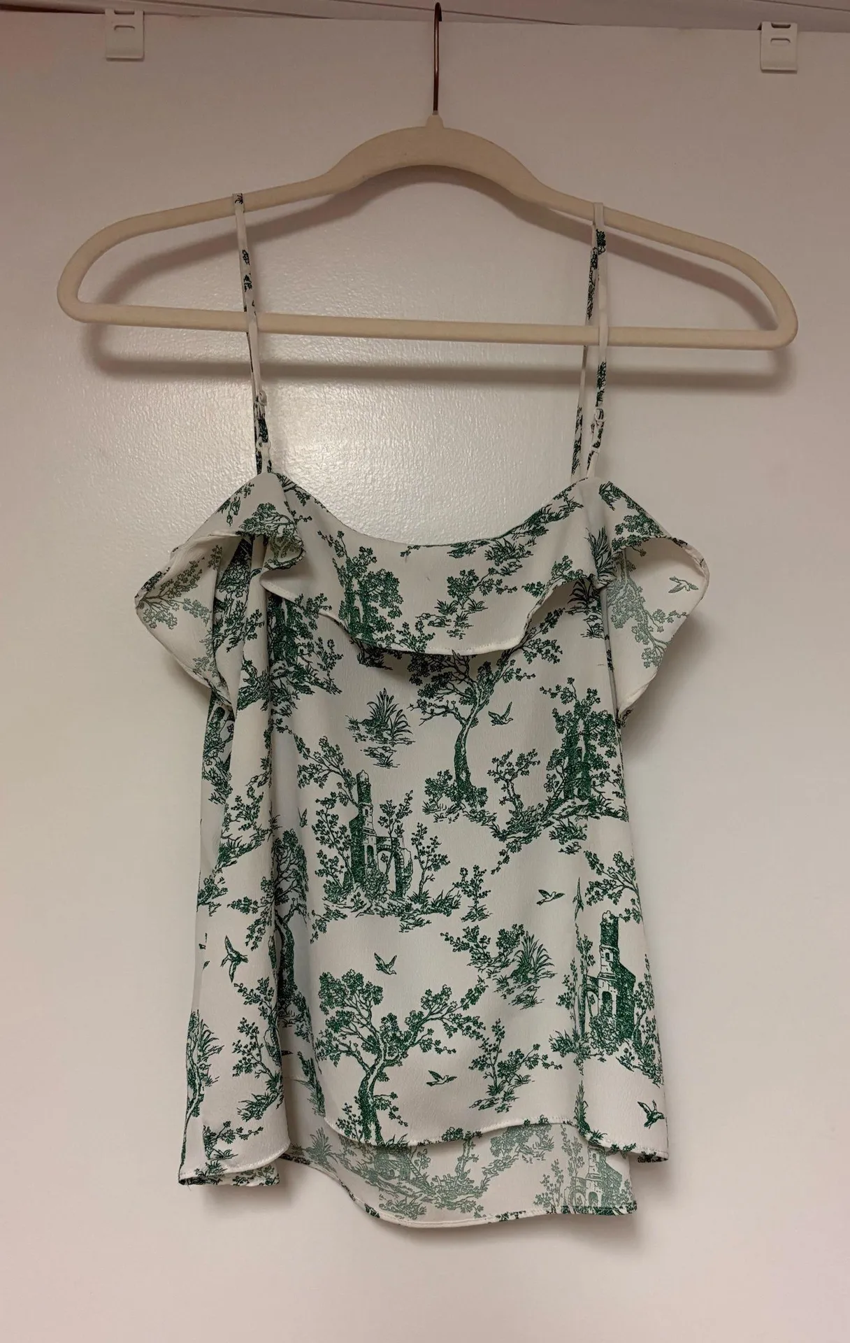 H&M Green and White Flowy Tank - Image 2