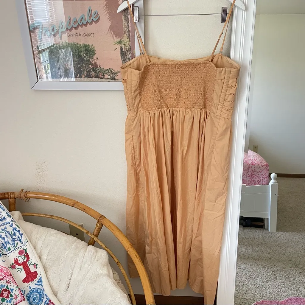 Abercrombie & Fitch Emerson Strapless Midi Dress in Peach Size XL - Image 5