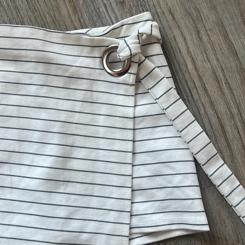 Pinstripe Mini Skirt - Image 2