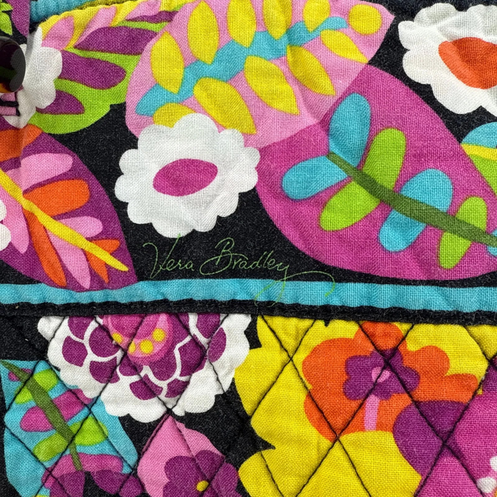 Vera Bradley Quilted Tote Bag Va Va‎ Bloom Floral Print Multicolor Shoulder Bag - Image 4