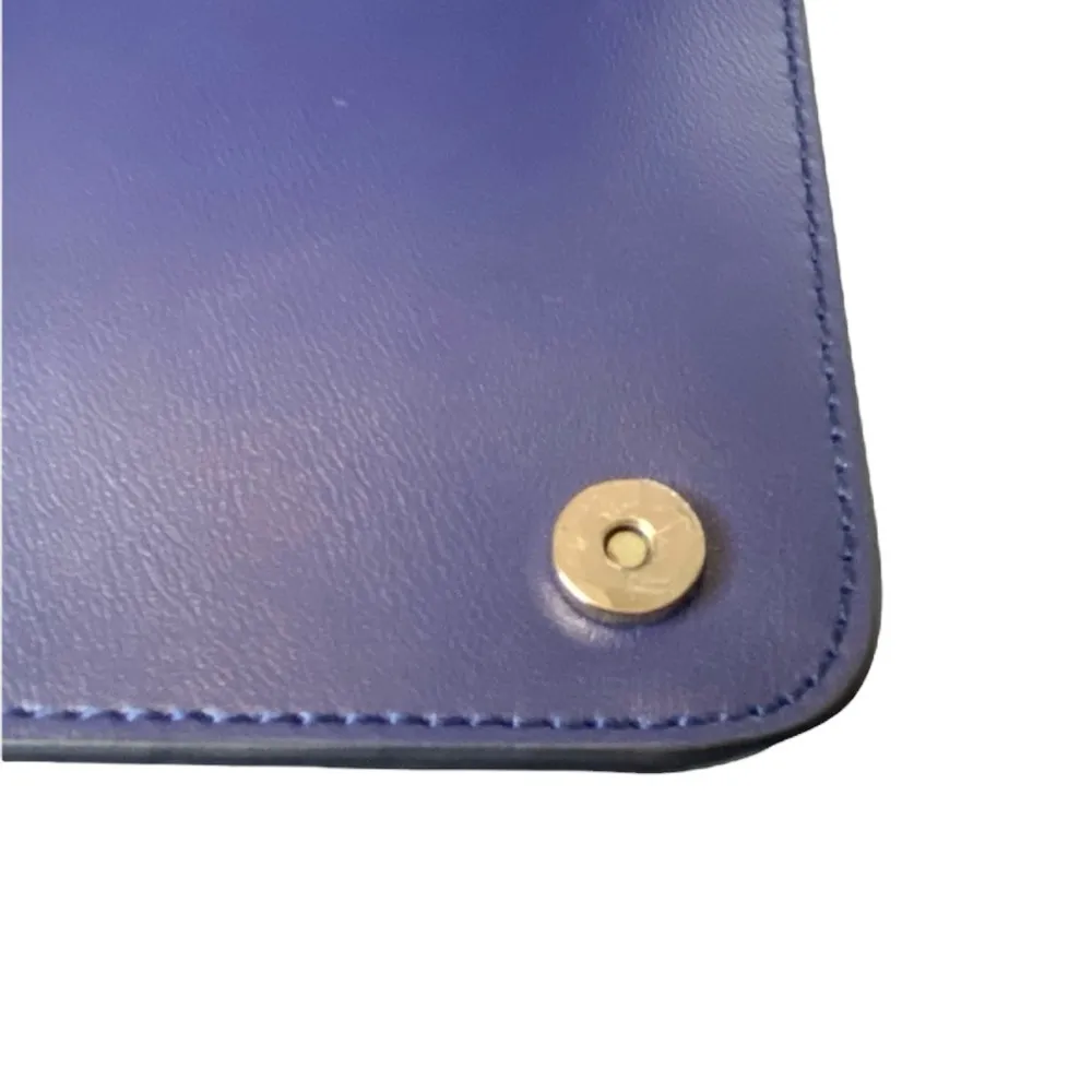 BCBGMaxAzria ❤︎ Jewel Tone Leather + Chain Crossbody Mini Handbag ❤︎ Cobalt Blue - Image 11