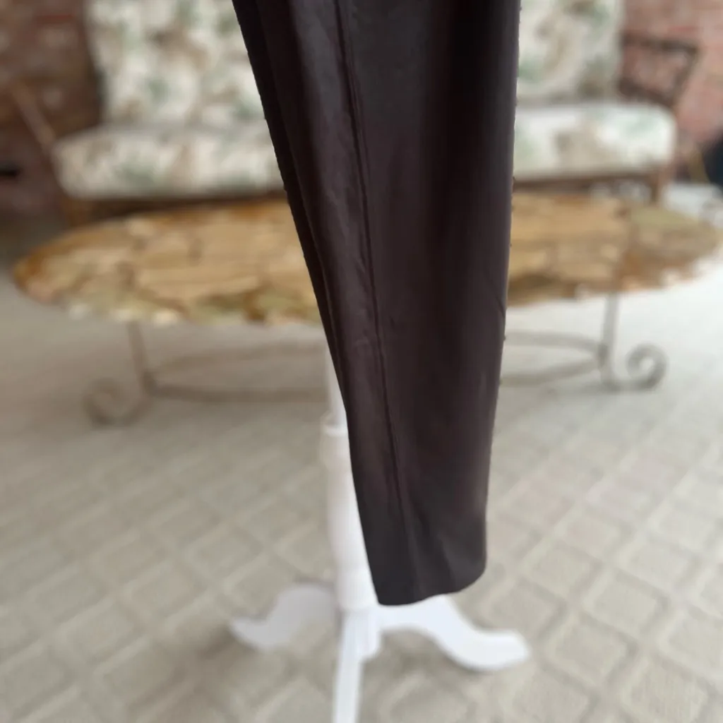 Time & Tru Legging Pants Faux Leather Brown M Skinny High Waist Size M - Image 12