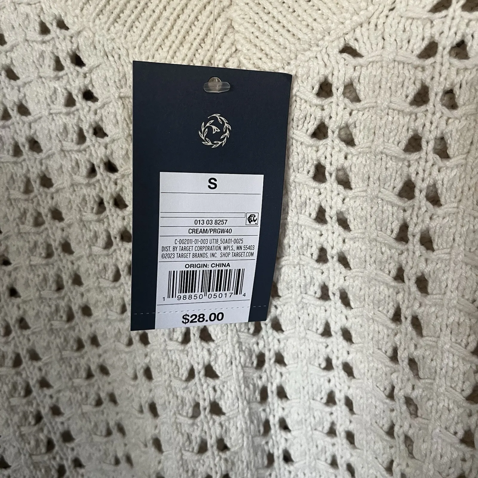 Universal Thread Woman's Small Cream Open Knit Sweater Long Sleeve V Neck‎ - Image 3