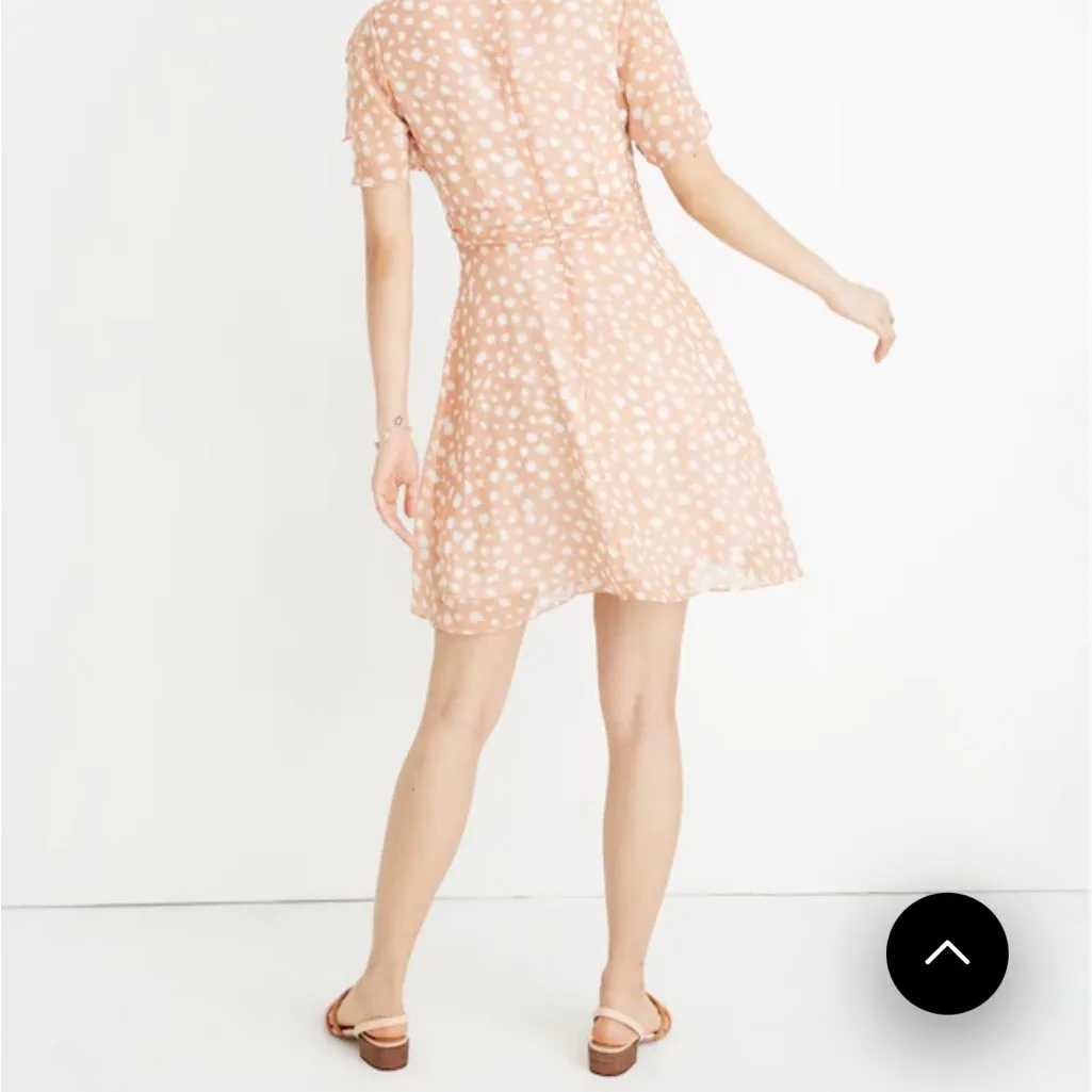 Madewell Peach Polka Dot Mini Dress - Image 2