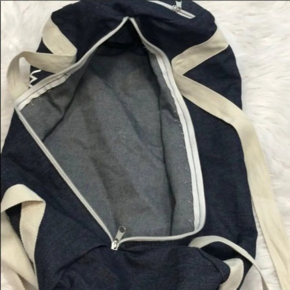 PRIVATE PARTY Will Workout For Cupcakes Denim Gym Duffle Bag Travel Purse - Image 12