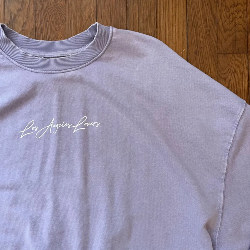 Bershka Los Angeles Lovers Spell out Lilac Oversized Crewneck Sweater Size Large - Image 12