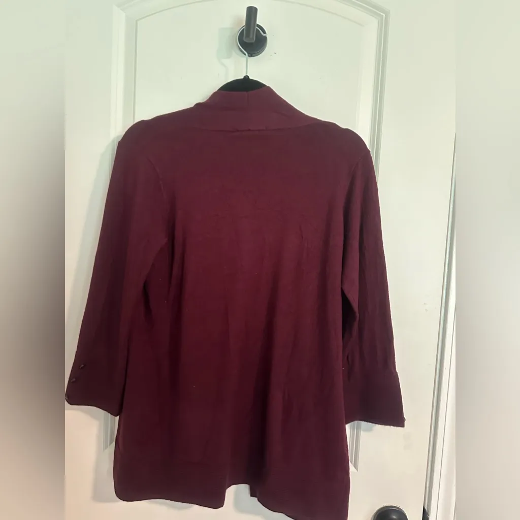 Stitch Fix Evolution by Cyrus open front burgundy cardigan Sz S NWT Office Work Red - Image 2