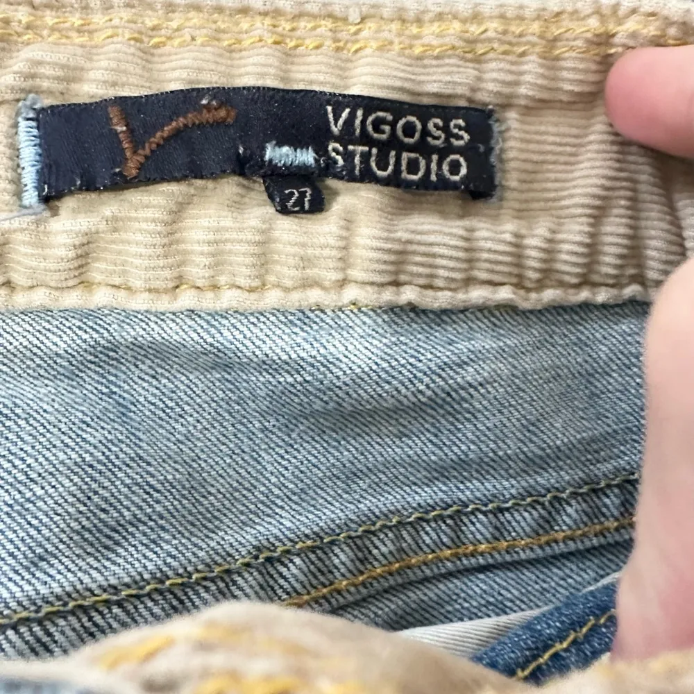 Vigoss Womens 27 Denim Jeans Distressed Leather Rivet Flap - Image 6