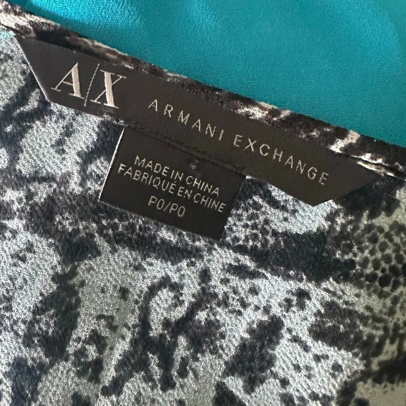 Armani Exchange Reversible Mini Dress Teal Sleeveless Keyhole Neckline - Image 7