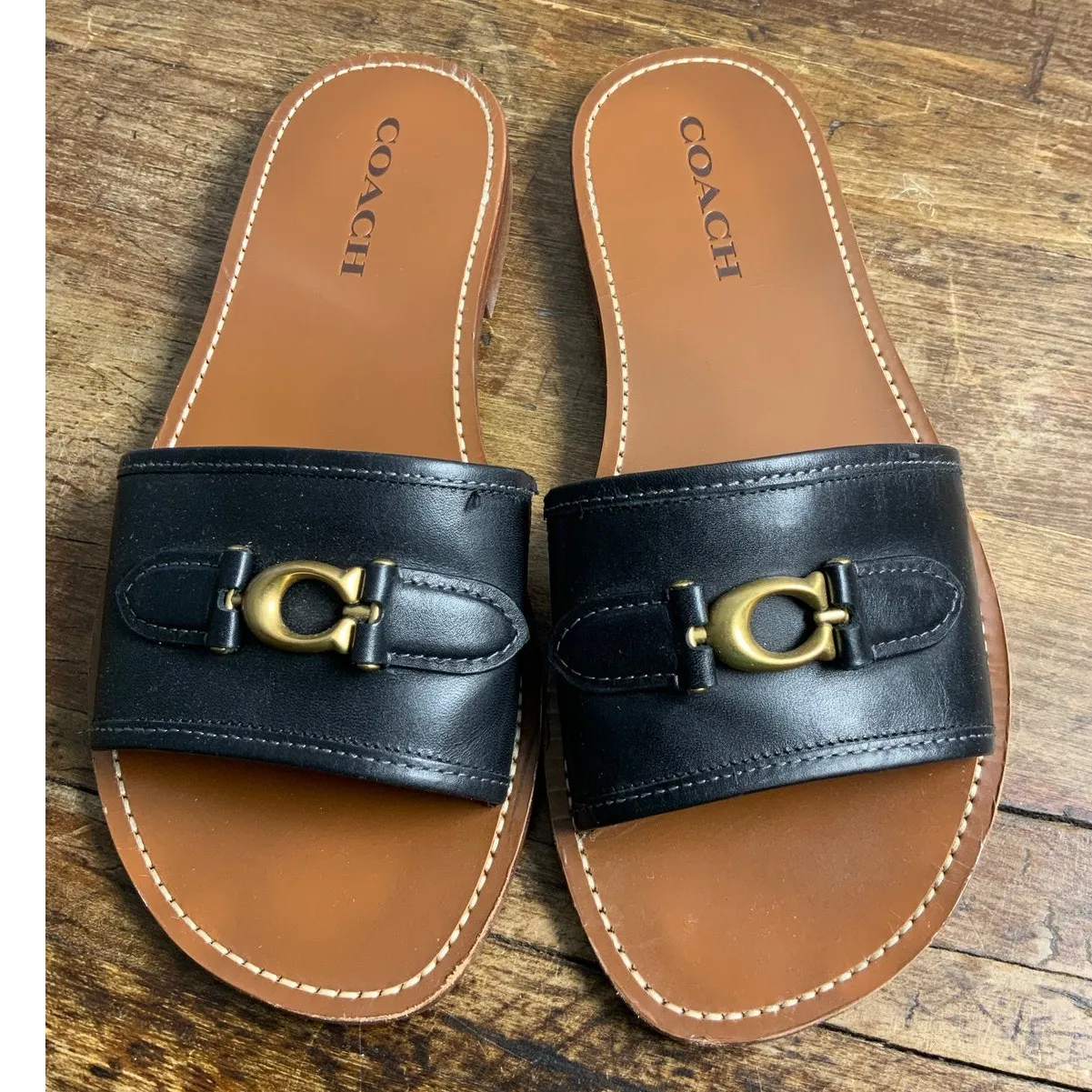 Coach Ina Logo Emblem Slide Sandals size 8.5 - Image 2