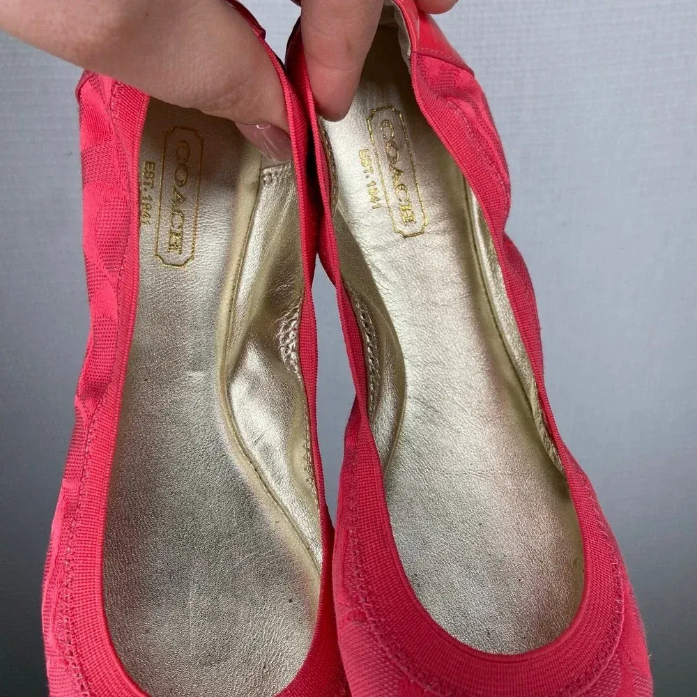 Coach | Womans Hot Pink Flats Slip‎ On 6.5 Ballet - Image 6