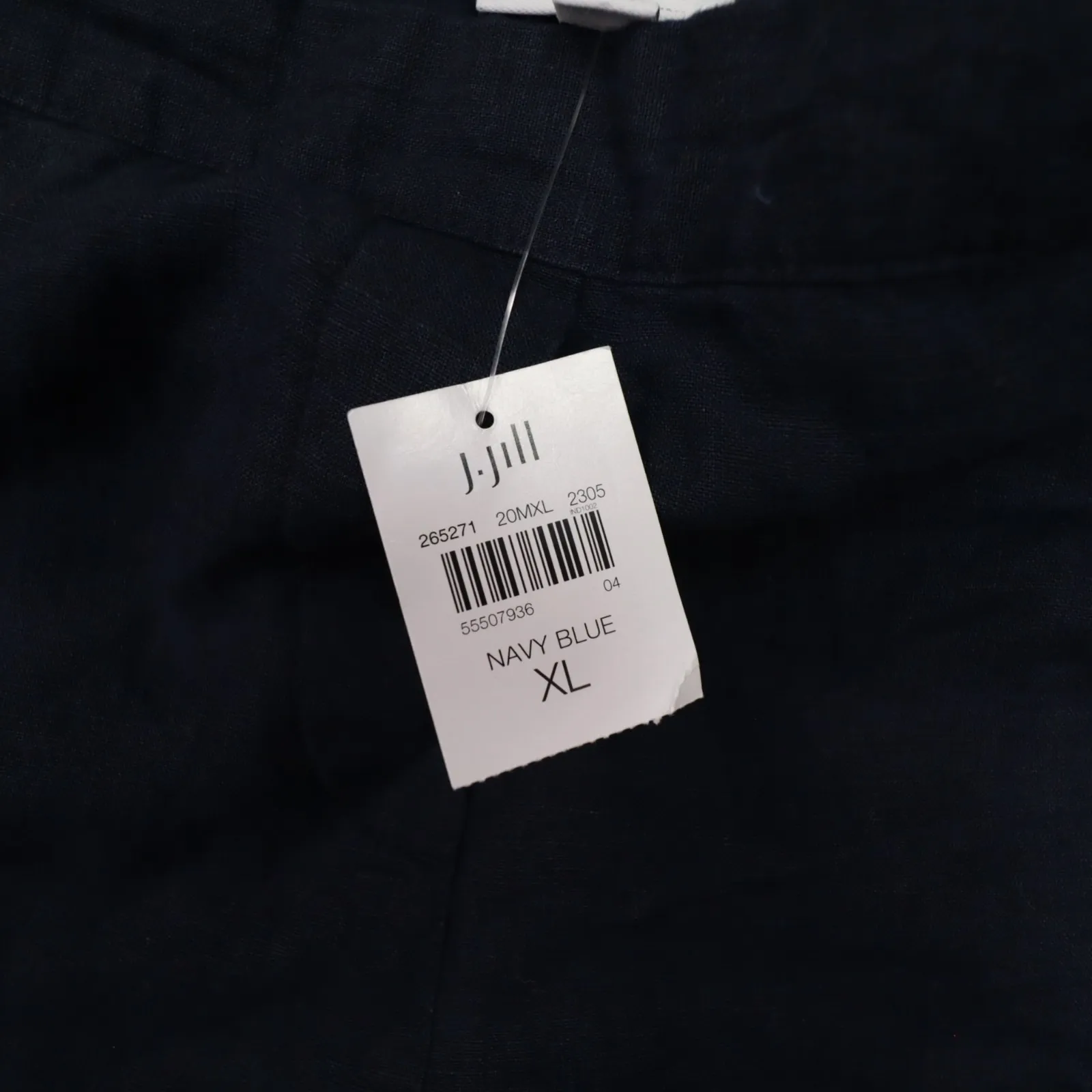 J. Jill Navy Blue Wide Leg Cropped Linen Relaxed Pants Women's Size XL - Image 10