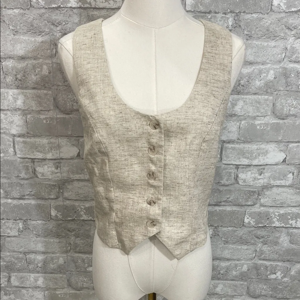 Anthropologie Sunday in Brooklyn Tan Scoop Neck Vest - Image 2