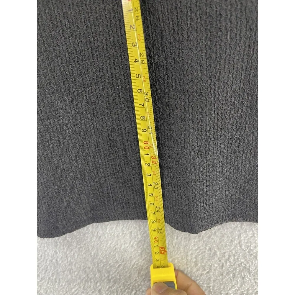 ZARA Women's Dress Solid Black High Neck Lace Trim Size Large Swing - Image 7