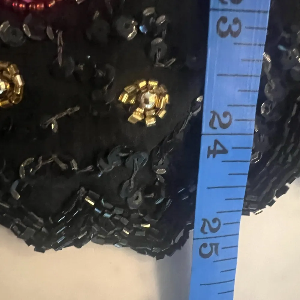 Vintage Laurence Kazar Sequined Silk Top New Year Champagne Roses Blouse EUC - Image 4