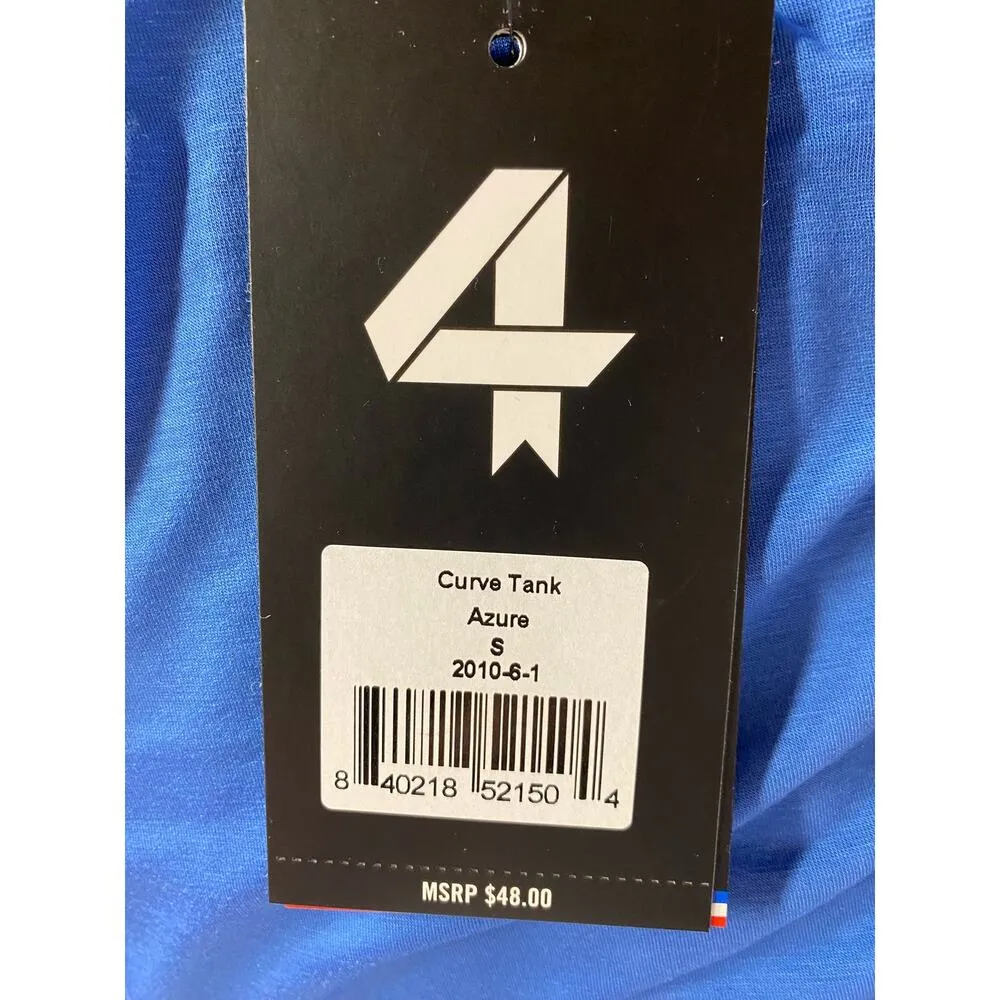 Fourlaps Women's Size Small Cropped Curve Tank Azure Blue Fitness Workout NWT - Image 5