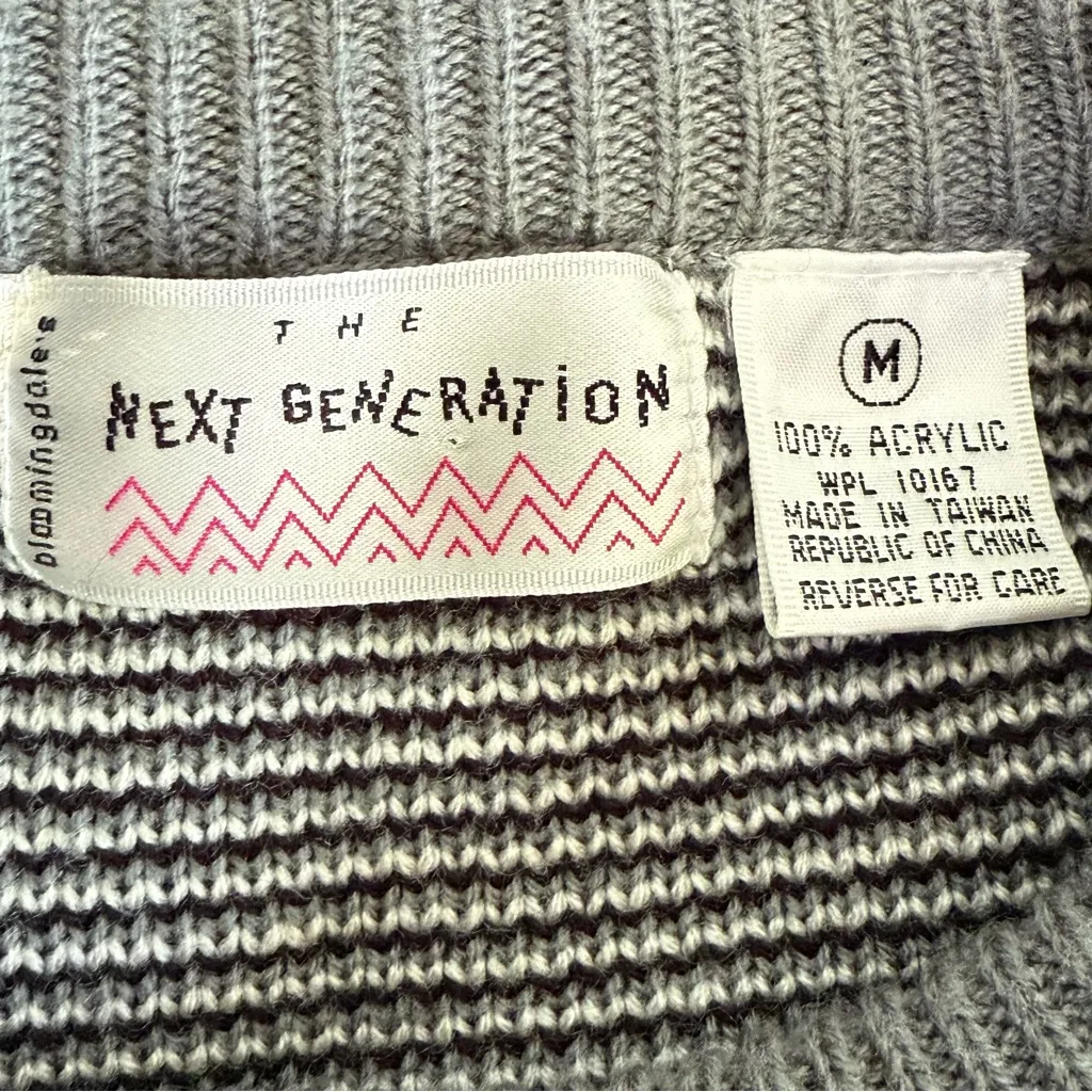 Vintage 80s Bloomingdale’s Next Generation Bloomies Storefront Pop Art Sweater M Gray Size M - Image 9